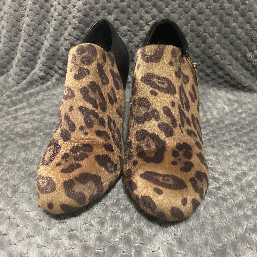 Leopard print booties
